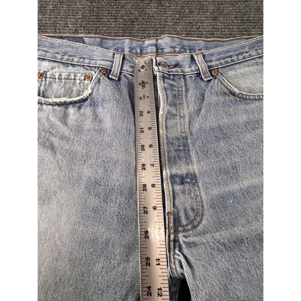 Vintage Levi's 501 Button Fly Jeans Mens 30x30 Light Wash Distressed USA Made - Picture 3 of 16